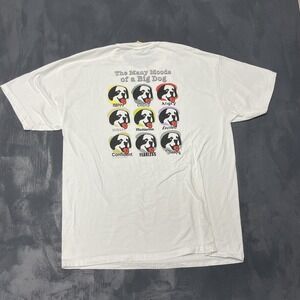 Vintage The many moods of a BIG DOG shirt mens XL white 1990s USA